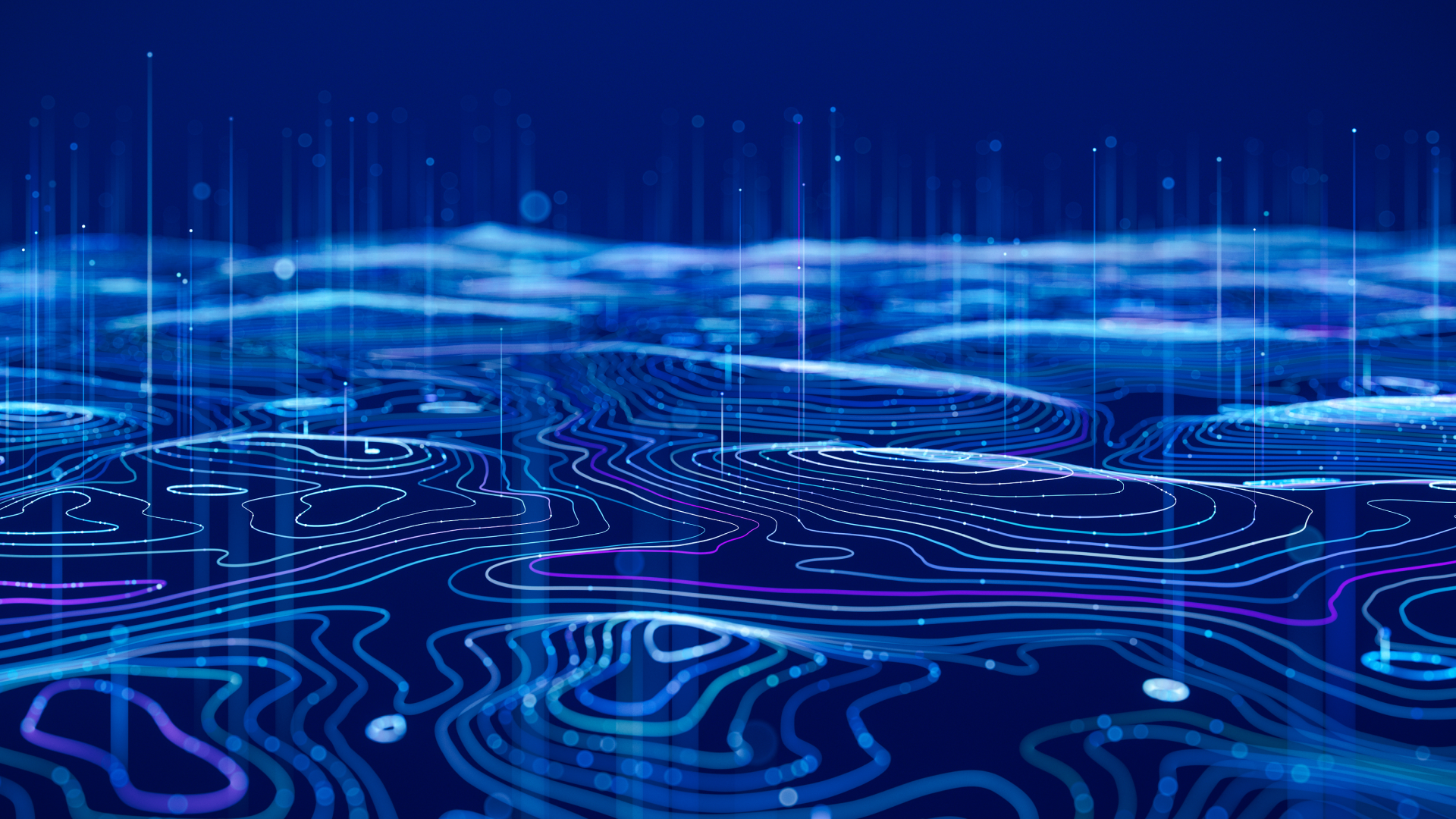 Abstract blue visualization of flowing data lines with the headline “How CockroachDB’s AI Assistance Boosts Developer Productivity,” representing AI-driven developer workflows supported by CockroachDB.