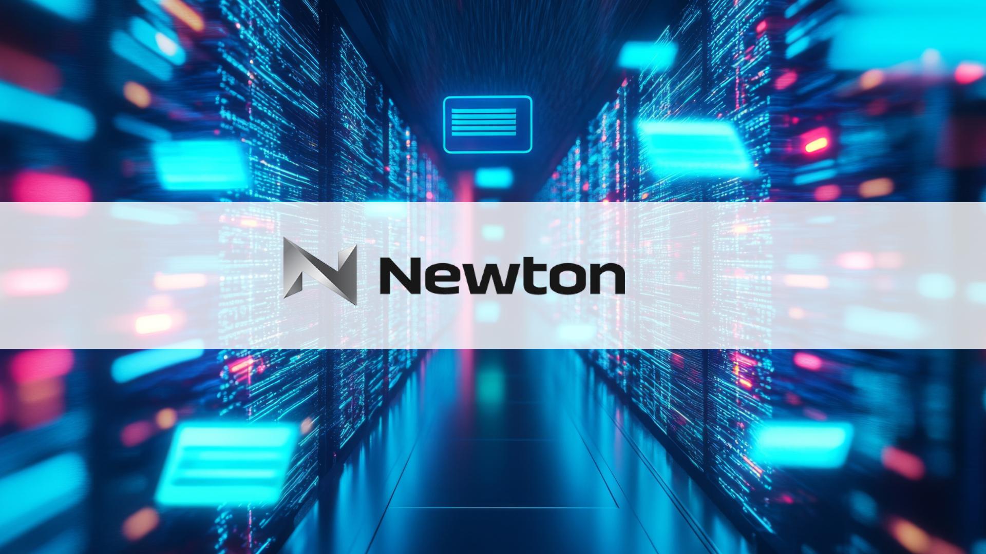 The Newton logo overlaid over a high tech image.