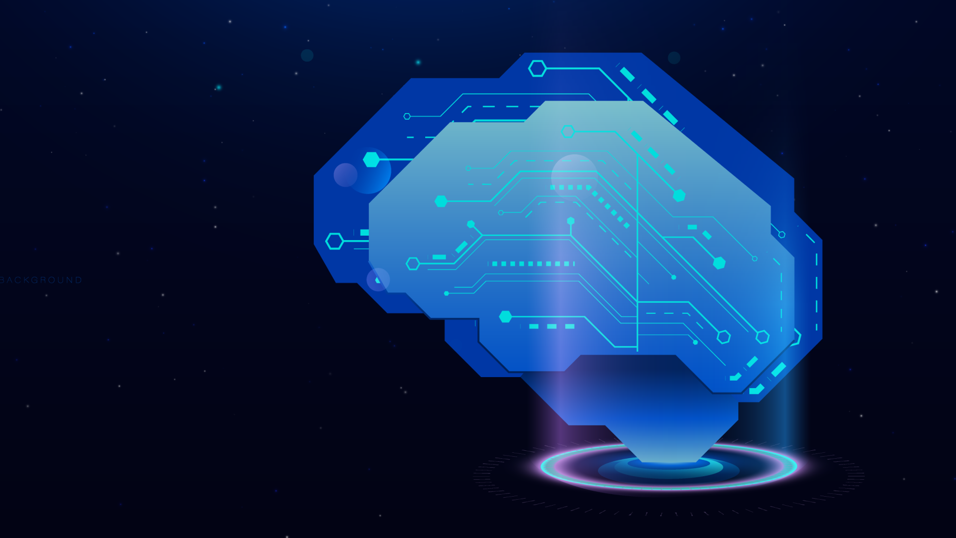 Abstract illustration of a glowing digital brain made of circuit lines, symbolizing AI intelligence and the connection between data systems and agentic applications.