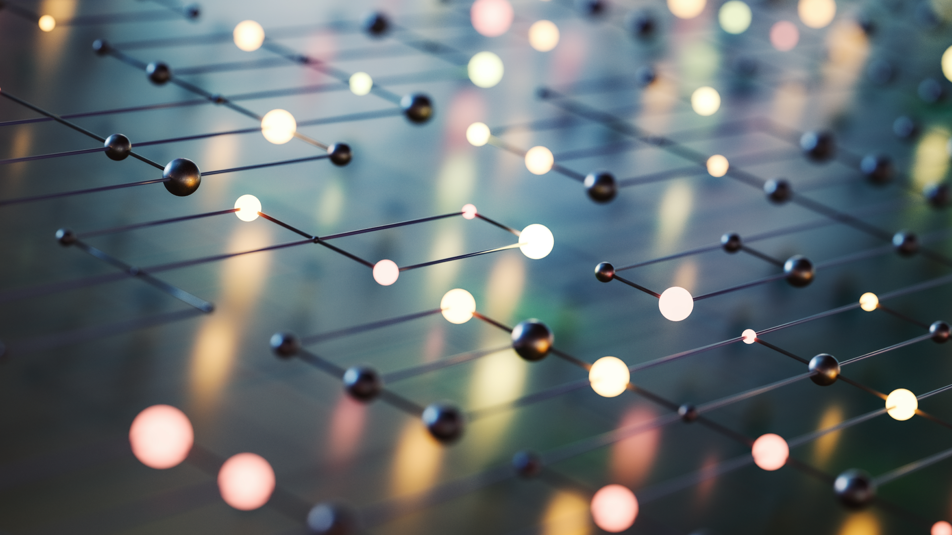 A series of lights in a grid formation.