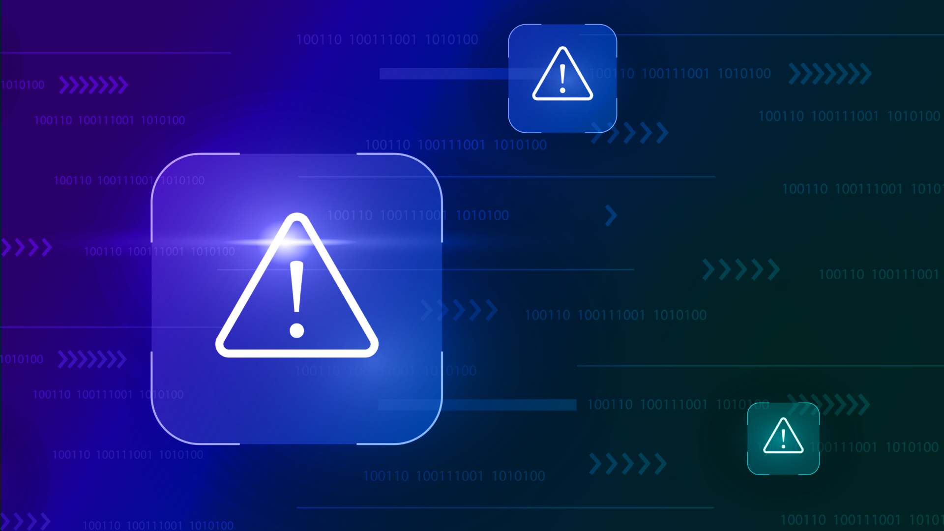 A bit caution sign on a digital background
