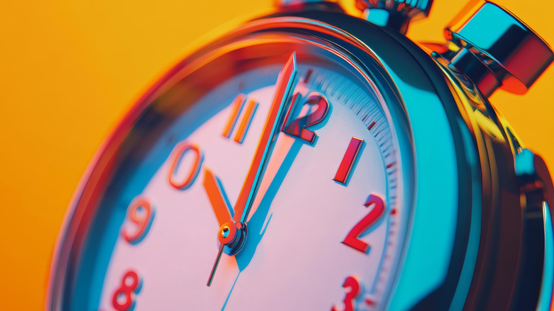 A colorful image of an analog watch.
