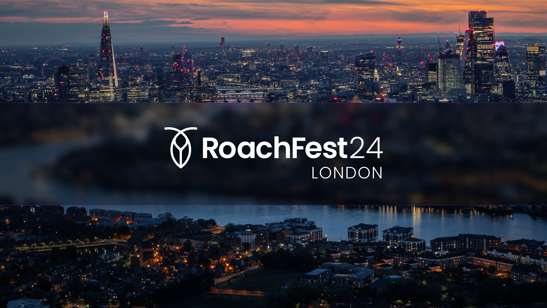 An image of the London cityscape with the RoachFest 24 logo.