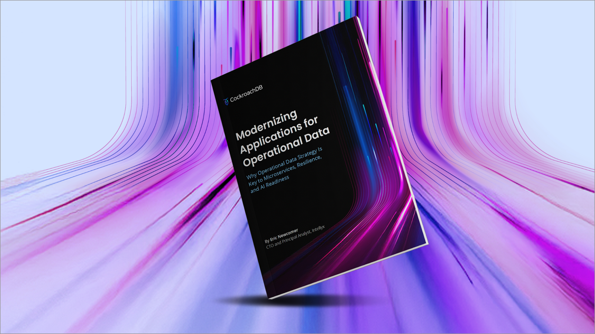 Cover of the Cockroach Labs report “Modernizing Applications for Operational Data,” set against a vibrant gradient background. The report explores how distributed data strategies enable microservices, resilience, and AI readiness.