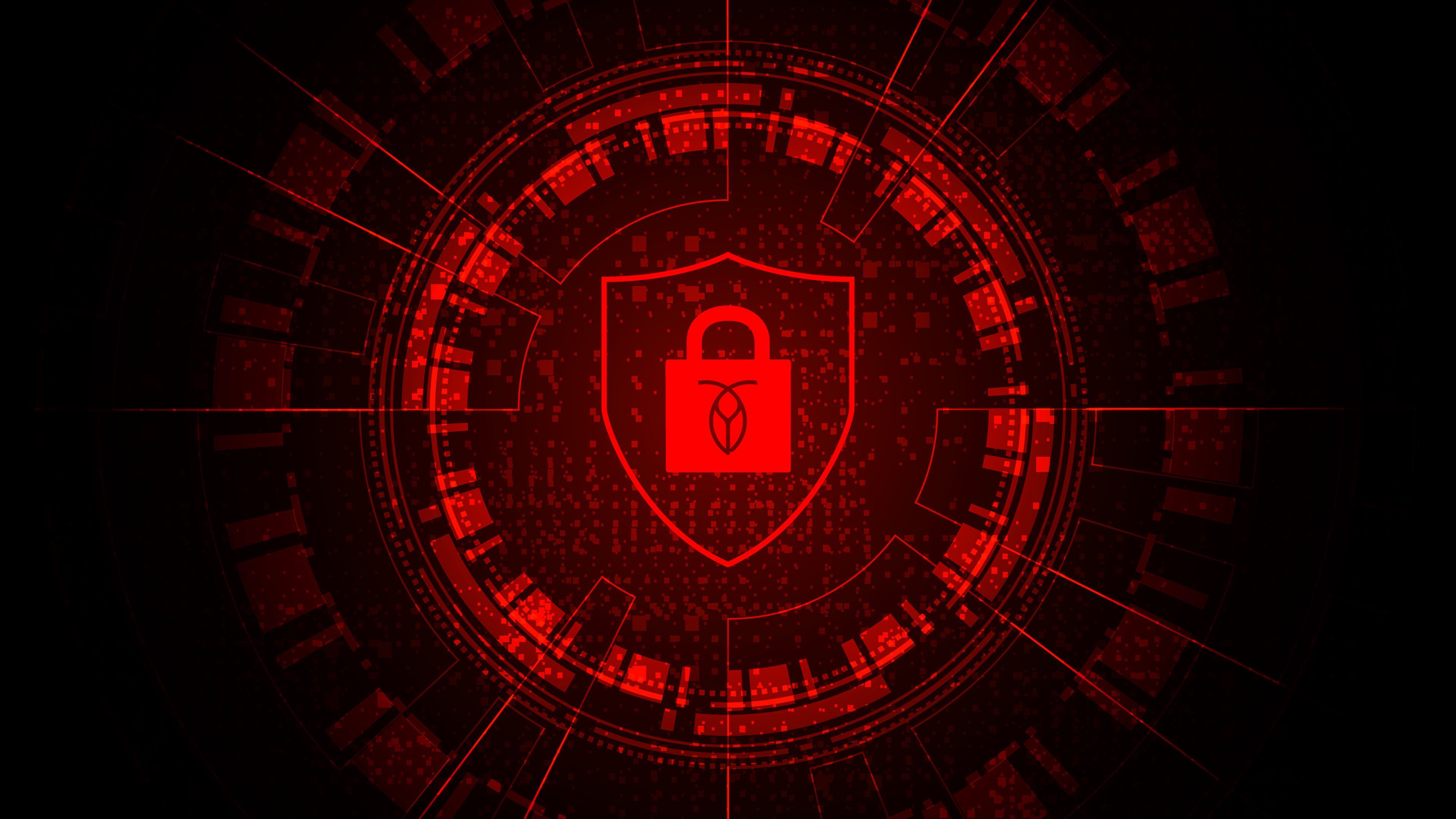 The CockroachDB logo inside a red lock on a shield