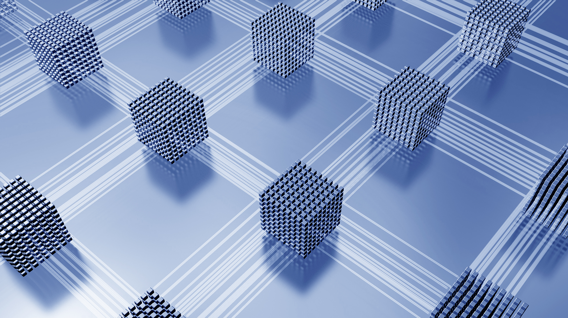 Abstract illustration of distributed data nodes connected in a grid, representing Groww’s staged migration from MySQL to CockroachDB and a scalable distributed SQL architecture.